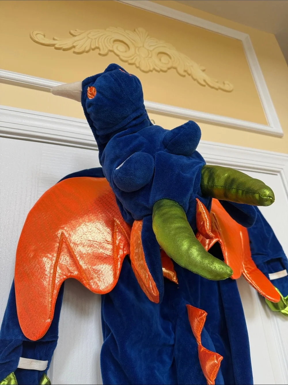 Blue and Lime Plush Dragon Kids Costume